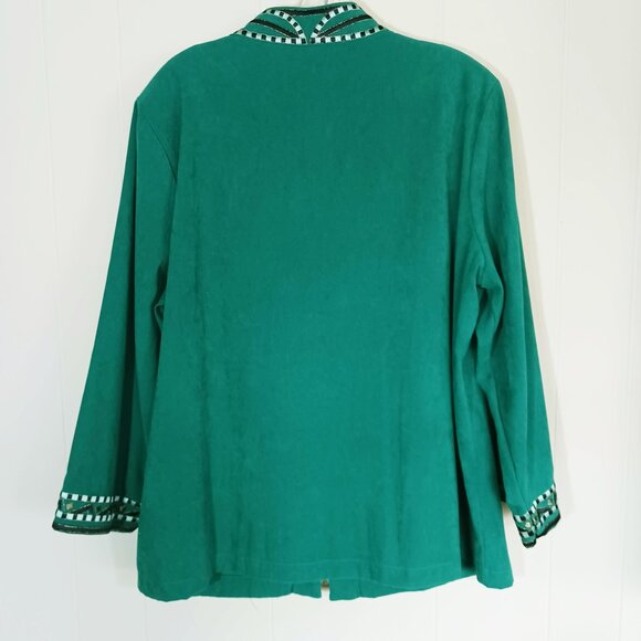 Bob Mackie Vintage Wearable Art Zippered Jacket Front Slit Pockets Size 1X - Picture 7 of 9